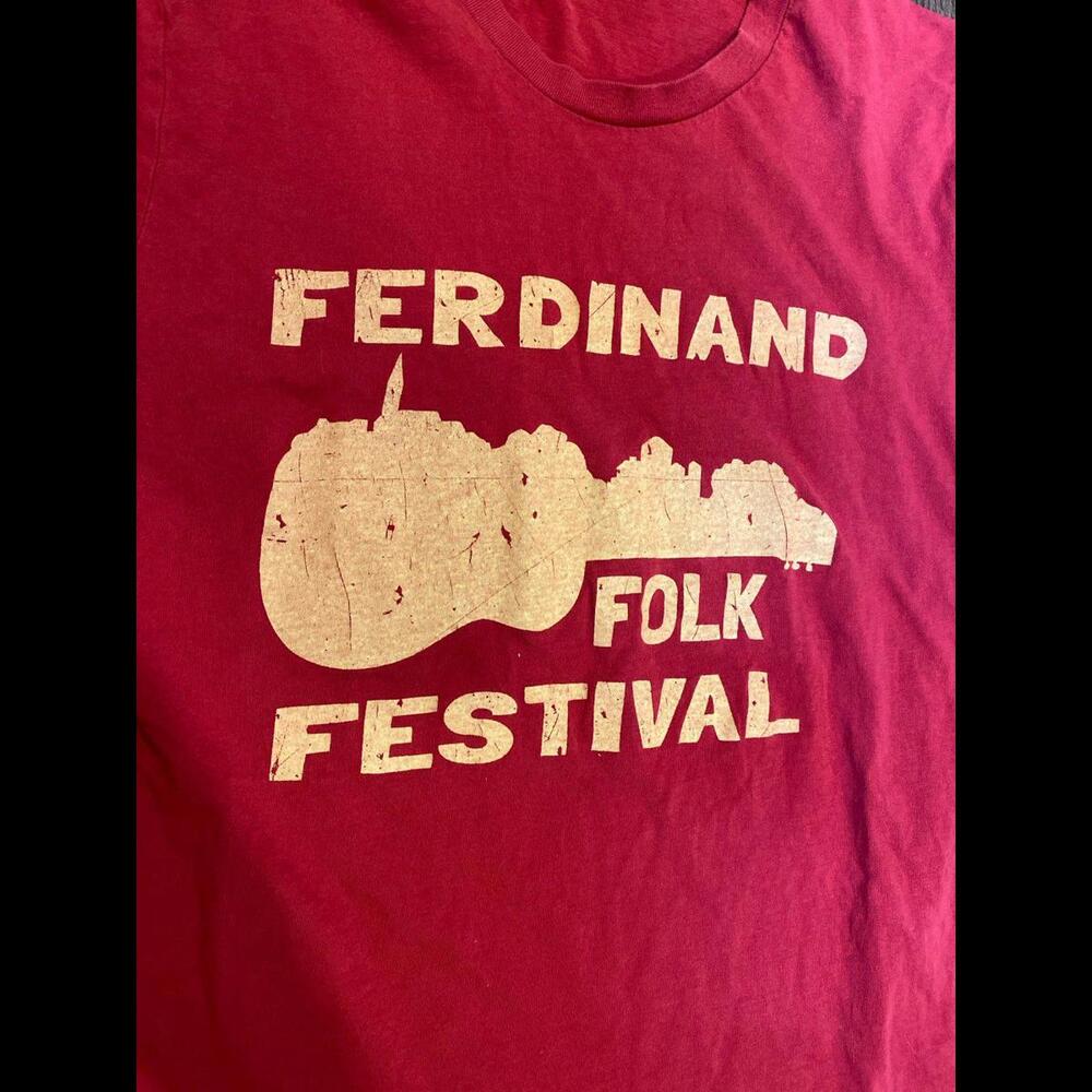 Ferdinand Indiana Folk Festival Hatch Show 2014 t-shirt small